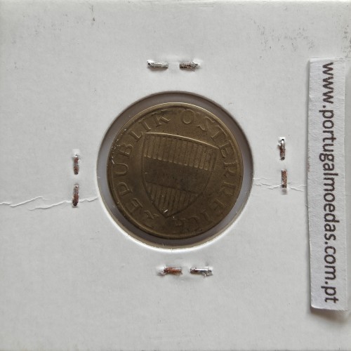 Áustria 50 Groschen 1977 Bronze - Alumínio, World Coins Austria KM 2885, coin of 50 groschen 1977 Aluminium-bronze