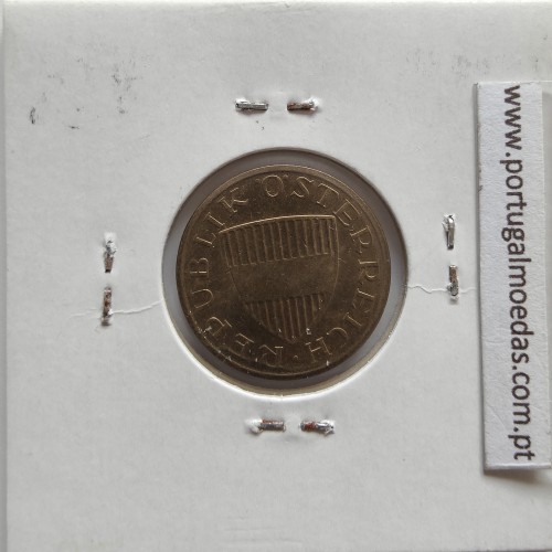 Áustria 50 Groschen 1984 Bronze - Alumínio, World Coins Austria KM 2885, coin of 50 groschen 1984 Aluminium-bronze