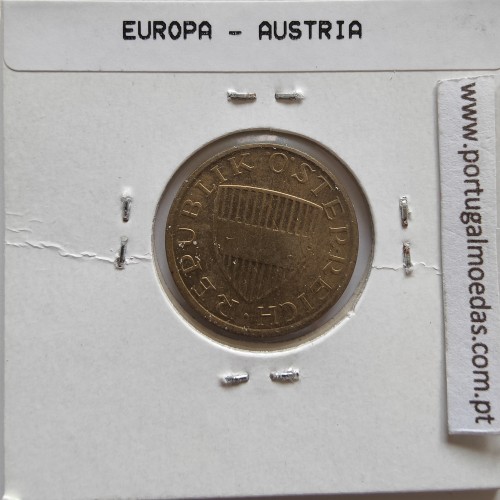 Áustria 50 Groschen 1984 Bronze - Alumínio, World Coins Austria KM 2885, coin of 50 groschen 1984 Aluminium-bronze