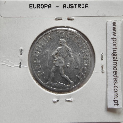 Áustria 1 Schilling 1947 Aluminío, World Coins Austria KM 2871, coin of 1 schiling 1947 Aluminium