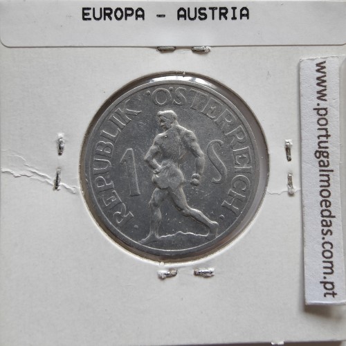 Áustria 1 Schilling 1947 Aluminío, World Coins Austria KM 2871, coin of 1 schiling 1947 Aluminium