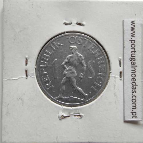 Áustria 1 Schilling 1952 Aluminío, World Coins Austria KM 2871, coin of 1 schiling 1952 Aluminium