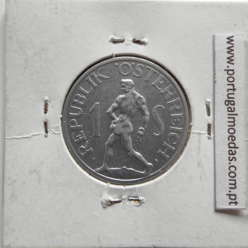 Áustria 1 Schilling 1952 Aluminío, World Coins Austria KM 2871, coin of 1 schiling 1952 Aluminium