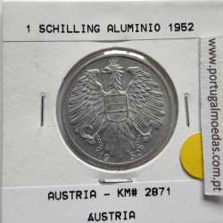 Áustria 1 Schilling 1952 Aluminío, World Coins Austria KM 2871, coin of 1 schiling 1952 Aluminium