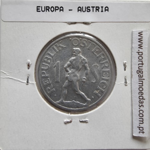 Áustria 1 Schilling 1952 Aluminío, World Coins Austria KM 2871, coin of 1 schiling 1952 Aluminium