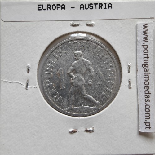 Áustria 1 Schilling 1957 Aluminío, World Coins Austria KM 2871, coin of 1 schiling 1957 Aluminium