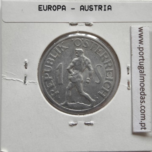 Áustria 1 Schilling 1957 Aluminío, World Coins Austria KM 2871, coin of 1 schiling 1957 Aluminium