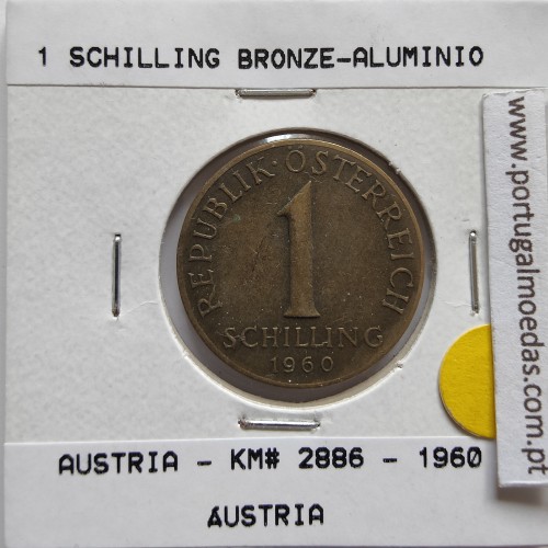 Áustria 1 Schilling 1960 Bronze-Aluminío, World Coins Austria KM 2886, coin of 1 schiling 1960 Aluminium-bronze
