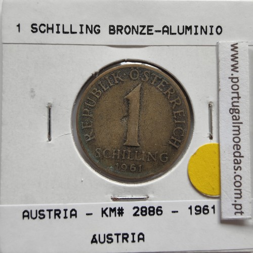 Áustria 1 Schilling 1961 Bronze-Aluminío, World Coins Austria KM 2886, coin of 1 schiling 1961 Aluminium-bronze
