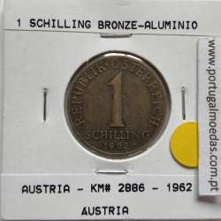 Áustria 1 Schilling 1962 Bronze-Aluminío, World Coins Austria KM 2886, coin of 1 schiling 1962 Aluminium-bronze
