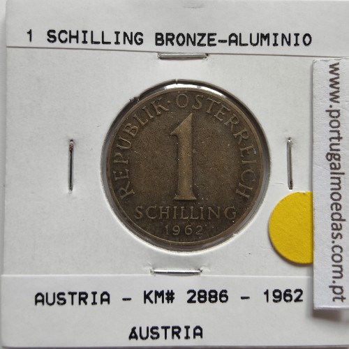 Áustria 1 Schilling 1962 Bronze-Aluminío, World Coins Austria KM 2886, coin of 1 schiling 1962 Aluminium-bronze