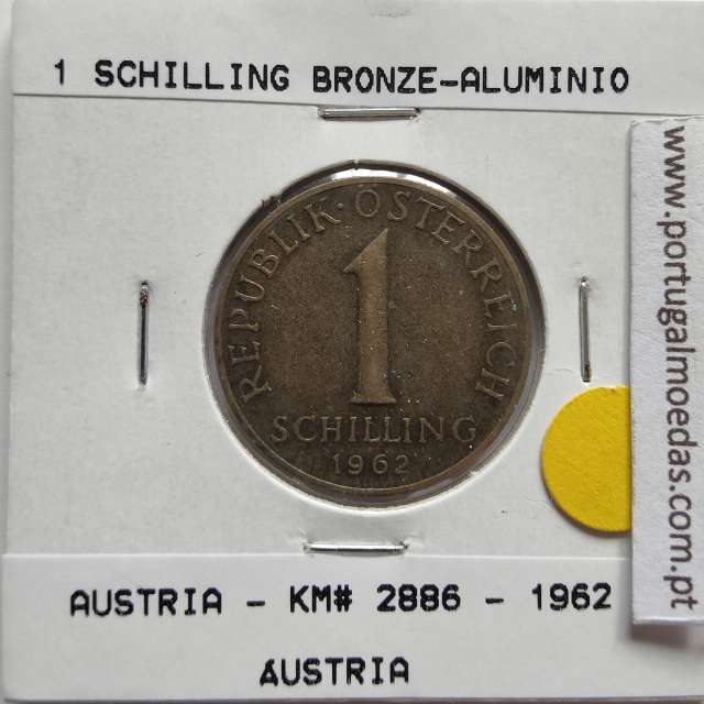 Áustria 1 Schilling 1962 Bronze-Aluminío, World Coins Austria KM 2886, coin of 1 schiling 1962 Aluminium-bronze