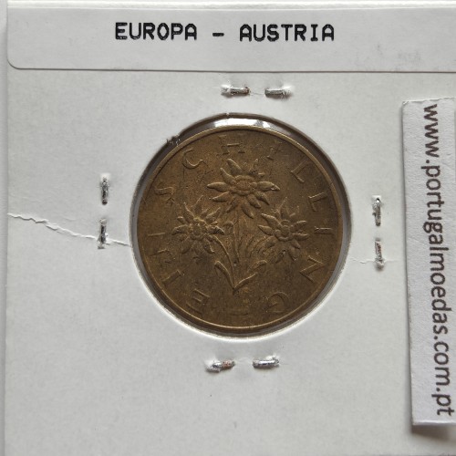 Áustria 1 Schilling 1975 Bronze-Aluminío, World Coins Austria KM 2886, coin of 1 schiling 1975 Aluminium-bronze