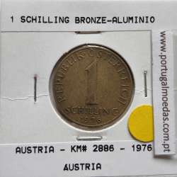 Áustria 1 Schilling 1976 Bronze-Aluminío, World Coins Austria KM 2886, coin of 1 schiling 1976 Aluminium-bronze