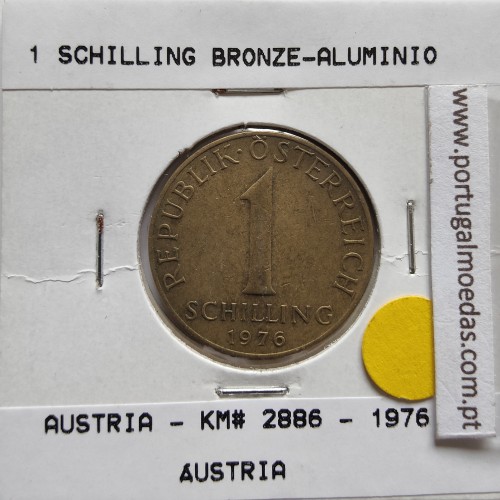 Áustria 1 Schilling 1976 Bronze-Aluminío, World Coins Austria KM 2886, coin of 1 schiling 1976 Aluminium-bronze