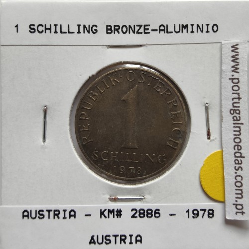 Áustria 1 Schilling 1978 Bronze-Aluminío, World Coins Austria KM 2886, coin of 1 schiling 1978 Aluminium-bronze