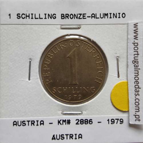 Áustria 1 Schilling 1979 Bronze-Aluminío, World Coins Austria KM 2886, coin of 1 schiling 1979 Aluminium-bronze