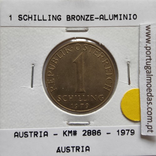 Áustria 1 Schilling 1979 Bronze-Aluminío, World Coins Austria KM 2886, coin of 1 schiling 1979 Aluminium-bronze