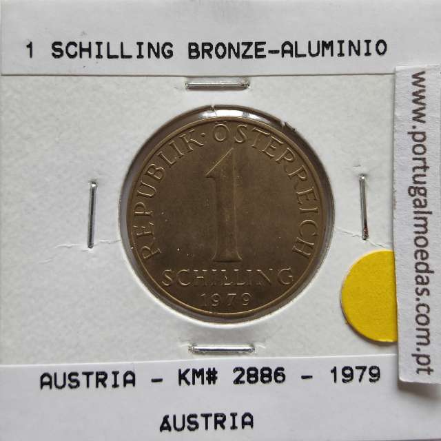Áustria 1 Schilling 1979 Bronze-Aluminío, World Coins Austria KM 2886, coin of 1 schiling 1979 Aluminium-bronze
