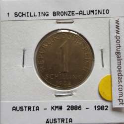 Áustria 1 Schilling 1982 Bronze-Aluminío, World Coins Austria KM 2886, coin of 1 schiling 1982 Aluminium-bronze