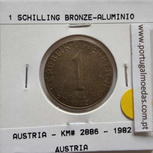 Áustria 1 Schilling 1982 Bronze-Aluminío, World Coins Austria KM 2886, coin of 1 schiling 1982 Aluminium-bronze