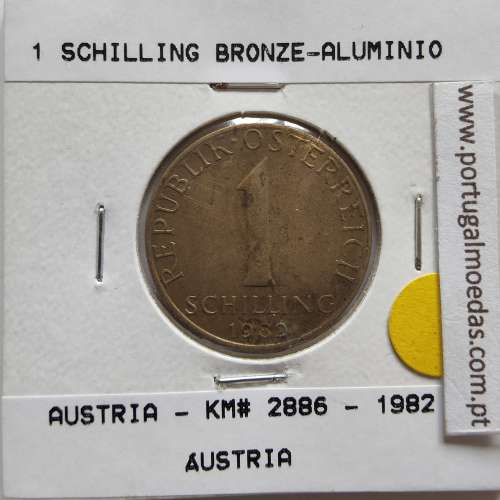 Áustria 1 Schilling 1982 Bronze-Aluminío, World Coins Austria KM 2886, coin of 1 schiling 1982 Aluminium-bronze