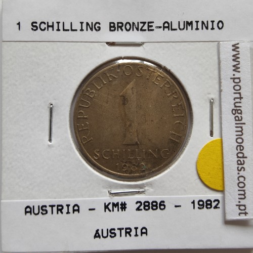 Áustria 1 Schilling 1982 Bronze-Aluminío, World Coins Austria KM 2886, coin of 1 schiling 1982 Aluminium-bronze