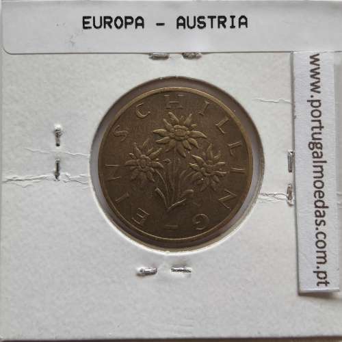 Áustria 1 Schilling 1987 Bronze-Aluminío, World Coins Austria KM 2886, coin of 1 schiling 1987 Aluminium-bronze