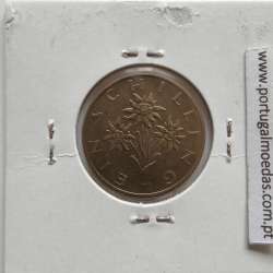 Áustria 1 Schilling 1989 Bronze-Aluminío, World Coins Austria KM 2886, coin of 1 schiling 1989 Aluminium-bronze