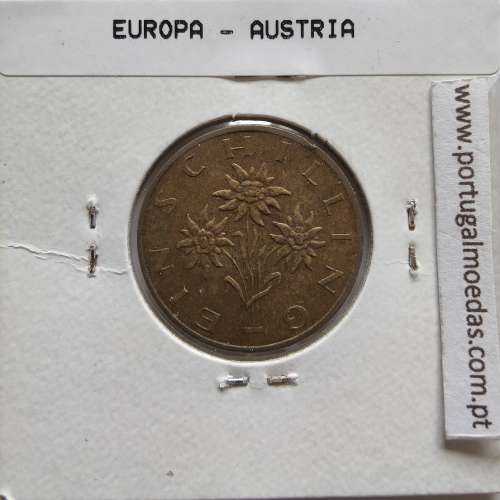 Áustria 1 Schilling 1989 Bronze-Aluminío, World Coins Austria KM 2886, coin of 1 schiling 1989 Aluminium-bronze