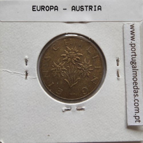 Áustria 1 Schilling 1989 Bronze-Aluminío, World Coins Austria KM 2886, coin of 1 schiling 1989 Aluminium-bronze