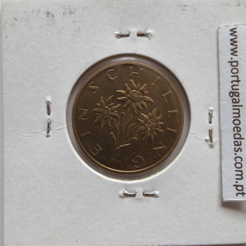 Áustria 1 Schilling 1993 Bronze-Aluminío, World Coins Austria KM 2886, coin of 1 schiling 1993 Aluminium-bronze