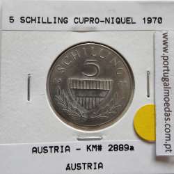 Áustria 5 Schilling 1970 Cupro-níquel, World Coins Austria KM 2889, coin of 5 schiling 1970 Copper-nickel
