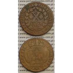 MOEDA X RÉIS COBRE 1727 (BC) - D.JOÃO V