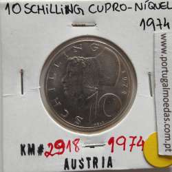 Áustria 10 Schilling 1974 Prata, World Coins Austria KM 2882, coin of 10 schiling 1974 silver