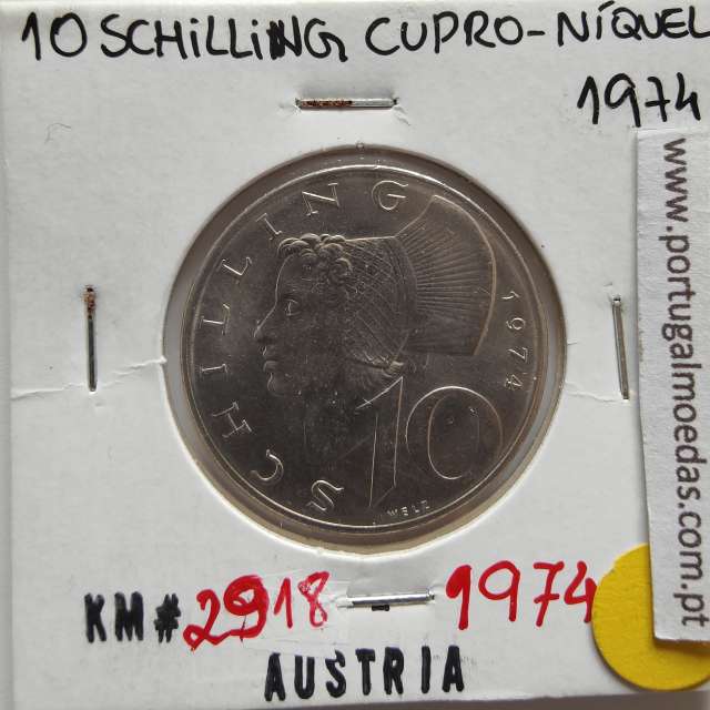 Áustria 10 Schilling 1974 Prata, World Coins Austria KM 2882, coin of 10 schiling 1974 silver