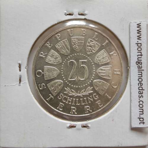 Áustria 25 Schilling 1962 Prata, World Coins Austria KM 2892, coin of 25 schiling 1962 silver