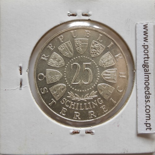 Áustria 25 Schilling 1962 Prata, World Coins Austria KM 2892, coin of 25 schiling 1962 silver
