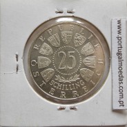 Áustria 25 Schilling 1962 Prata, World Coins Austria KM 2892, coin of 25 schiling 1962 silver