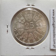 Áustria 25 Schilling 1969 Prata, World Coins Austria KM 2905, coin of 25 schiling 1969 silver