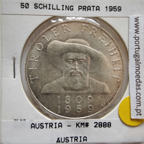 Áustria 50 Schilling 1959 Prata, World Coins Austria KM 2888, coin of 50 schiling 1959 silver