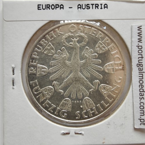 Áustria 50 Schilling 1959 Prata, World Coins Austria KM 2888, coin of 50 schiling 1959 silver