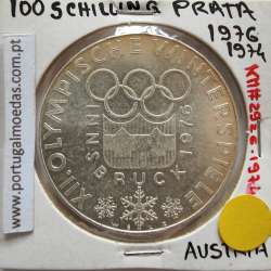 Áustria 100 Schilling 1976 Prata, World Coins Austria KM 2926, coin of 100 schiling 1976 silver
