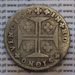 12 Vinténs Prata 1763 D. José I, 240 réis IOSEPHUS, Coroa alta 5 Arcos, diadema losango 1 ponto, Reverso letras pequenas 2 mm 12 Vinténs Prata 1763 D. José I, 240 réis IOSEPHUS, Coroa alta 5 Arcos, diadema losango 1 ponto, Reverso letras pequenas 2 mm