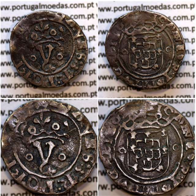 Portuguese silver coin Vintém of D. João III 1521-1557, Legend: ⋌IOANES:3R:PORTVGAL / ⋌IOANES:R:PORTVGALIA E