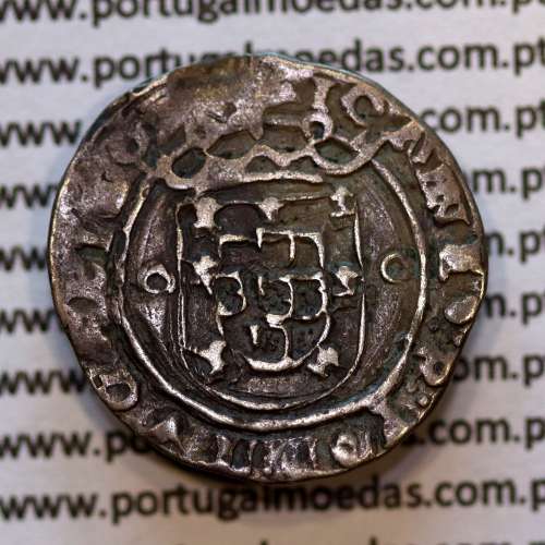Portuguese silver coin Vintém of D. João III 1521-1557, Legend: ⋌IOANES:3R:PORTVGAL / ⋌IOANES:R:PORTVGALIA E