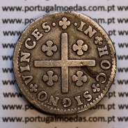 Tostão Prata D. João V 1706-1750, Anverso (•✤•), Reverso (•✤•) com florões grandes a separar coroa e legenda, World Coins KM 177