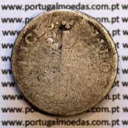 Tostão Prata D. João V 1706-1750, Anverso (•✤•), Reverso (•✤•) com florões grandes a separar coroa e legenda, World Coins KM 177
