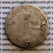 Tostão Prata D. João V 1706-1750, Anverso (•✤•), Reverso (•✤•) com florões grandes a separar coroa e legenda, World Coins KM 177