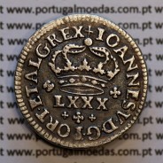Tostão Prata D. João V 1706-1750, Não catalogada, Anverso coroa de arcos duplos, (+✤+), diadema losango ponto, Reverso (✤)